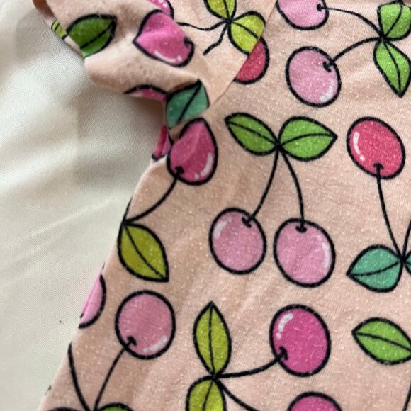 Posh Peanut Pink Cherry Bamboo Pajama Set Girl's 3t/4t - Picture 3 of 8